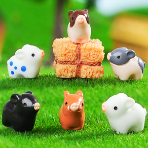 ตุ๊กตาหมูเรซิ่นขนาดเล็กสำหรับตกแต่งภูมิทัศน์ ของตกแต่งรูปหมูป่าจิ๋ว ของประดับตกแต่ง DIY - Product Image 1