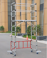 Plataforma Móvil de Andamios Plegable de Aleación de Aluminio Stonimage, Plataforma Telescópica con Ruedas para Construcción en Altura, Moderna