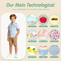 Ensemble d'été pour enfants en gros : Haut à manches courtes et bas kaki – Tenue de vacances scolaires pour garçons en mélange de coton doux