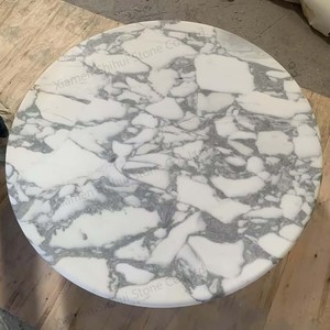 Tavolino da caffè in marmo bianco con Design moderno personalizzato in pietra SH - Product Image 5