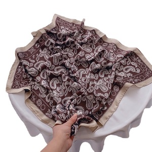 Foulard carré rétro bohème 70 cm à imprimé cachemire, effet soie, pour cheveux, printemps/automne, fin, à nouer, type mouchoir carré - Product Image 5