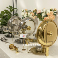 Ensemble de chauffe-plats de luxe 5L pour hôtellerie et restauration, nouveau design, pour buffet, argent et or