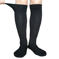 Chaussettes de compression sportives jetables pour femme, couleur unie noire, en coton et élasthanne, respirantes, hauteur genou