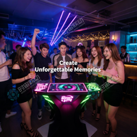 Table de beer pong moderne en métal avec éclairage LED - Jeu de divertissement durable et écologique pour les KTV et les lieux de fête