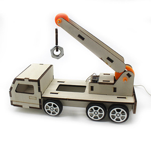 Kit de Grúa de Madera para Armar, Material Educativo de <span class=keywords><strong>Ciencia</strong></span> para Estudiantes, Autoensamblaje, Material Didáctico para Niños, Plástico <span class=keywords><strong>y</strong></span> Metal - Product Image 2