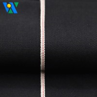 Rollos de tela vaquera selvedge de 12.7 oz, estilo sarga de alta resistencia, tela vaquera de alta calidad para jeans y chaquetas, cara negra, reverso negro.