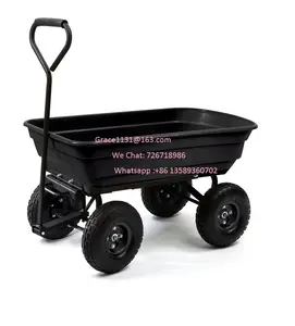 Dump tool Cart trolley firewood hand cart Fertilizer handling Utility Yard Wagon Lawn Trailer Tractor Heavy Duty Garden