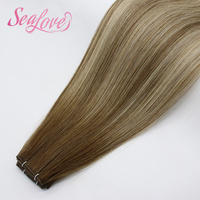 Extensions de cheveux naturels à profil bas, flexibles, Genius Weft, pour une sensation de cheveux noués à la main, options hybrides machine-tissées
