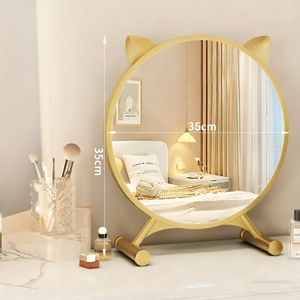 Miroir de maquillage écologique Kitty INS Vint vintage au design moderne Miroir cosmétique de bureau en plastique durable de qualité personnalisé - Product Image 3