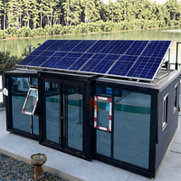 Maison conteneur pliable à installation rapide pour système solaire mural isolé par temps chaud pour appartements en panneau sandwich en acier