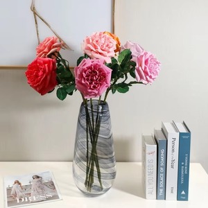 Chất Lượng Cao Duy Nhất Nhân Tạo Bất Cảm Ứng Lụa Latex Giả Trắng Màu Hồng <span class=keywords><strong>David</strong></span> <span class=keywords><strong>Austin</strong></span> Rose Flower Đối Wedding Party Trang Trí - Product Image 4