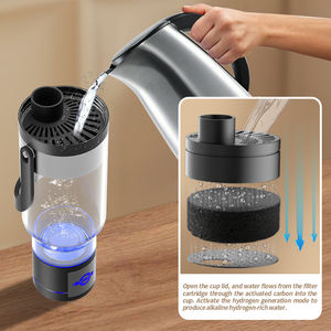 Garrafa de Água Hidrogênio Althy 750ml com Bateria USB, Tecnologia SPE PEM, Filtragem de Carvão Ativado, Chaleira Alcalina para Uso Doméstico e ao Ar Livre - Product Image 2