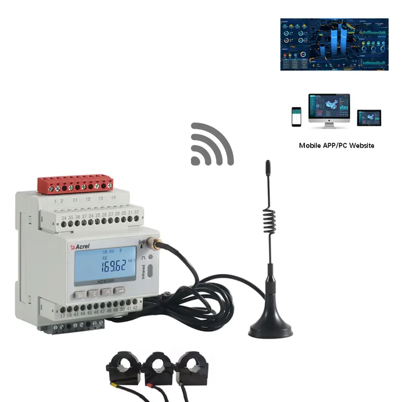 Acrel ADW300W IOT Based misuratore di potenza per il monitoraggio di alimentazione a distanza in tempo reale supporto WiFi 4GHW LoRa