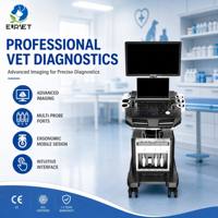 Échographe Doppler Couleur Mobile Vétérinaire EUR VET T8-VET avec Roulettes Silencieuses Rotatives à 360 Degrés