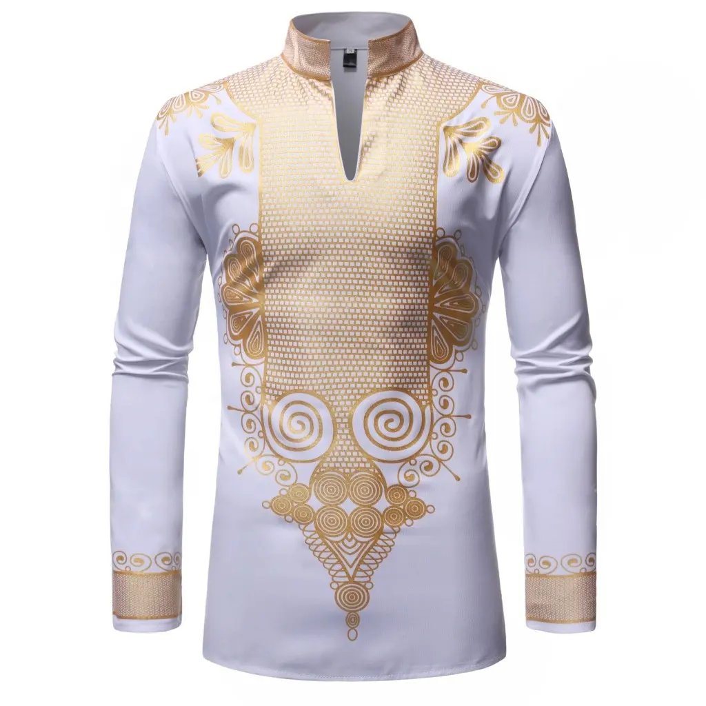 High quality polyester cotton mens fashion design Africa traditional ethnic clothing african dashiki shirts muslim men thobe