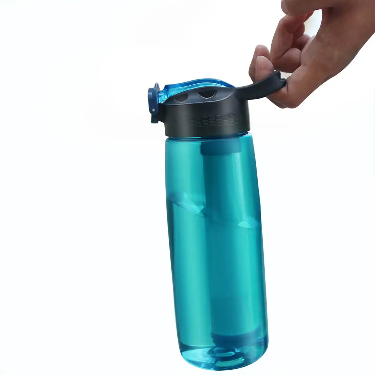 Garrafa de água sem bpa para filtro, com canudo de filtro intergraçado de 4 estágios