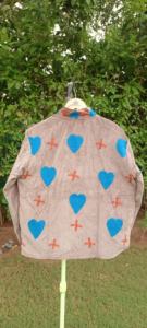 Premium Handcrafted <b>Velvet</b> Embroidery <b>Jacket</b> for <b>Women</b> | Heart Motif Bohemian Winter Outerwear - Product Image 3