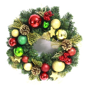 Mini ornement décoratif <span class=keywords><strong>de</strong></span> noël 24 pouces, fleurs artificielles suspendues, couronnes <span class=keywords><strong>de</strong></span> pin décoratives - Product Image 2