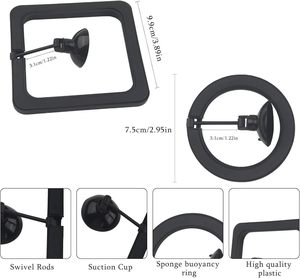 skynuo Black Plastic Floating Aquarium Feeding Round/Square Ring <strong>Fish</strong> Food <strong>Filter</strong> Circular Floating <strong>Bowl</strong> <strong>Fish</strong> Tank - Product Image 6