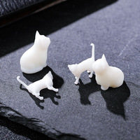 Statuette de chat miniature haut de gamme en résine, remplissage époxy transparent comme du cristal, accessoire de pendentif DIY pour micro-paysage