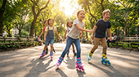 Patins à roulettes en ligne pour enfants YSMLE, pour garçons et filles, patinage professionnel pour débutants, patins à roulettes en ligne réglables à 3 roues