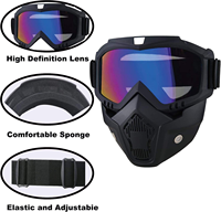 Masque intégral de protection UV400 anti-buée léger pour moto, cyclisme tout-terrain, sports de plein air, paintball et tactique