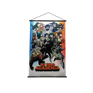 Manufacturer Wall Art Hanging Poster Anime Poster Wall Scroll With Scroll Wood Hanger Decoration Banner