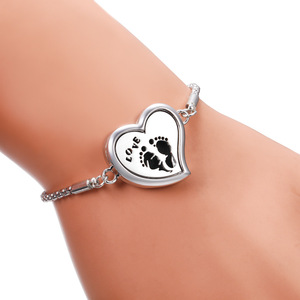 Bracelet diffuseur d'huiles essentielles en alliage de zinc plaqué argent en forme de cœur, anti-moustiques, anti-stress - Product Image 6