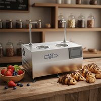 Machine à chocolat miniature de table LST, distributeur de chocolat chaud commercial double de 5,5 L avec des ingrédients tels que la farine et l'eau