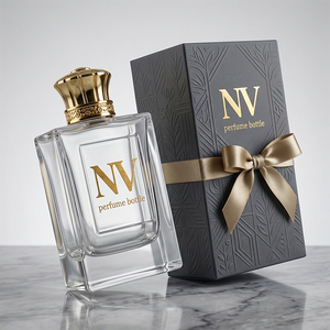 Flaconi di <span class=keywords><strong>Profumo</strong></span> in Vetro con Scanalatura Interna Quadrata, Tappo a Corona Dorato, Vuoti, con Scatola Regalo Goffrata, 100ml - Vendita all'Ingrosso - Product Image 4