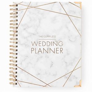 2024 Custom Printing Undated Bridal Planning Diary Marble Gold Spiral Binding Leather Cover A5 <b>Wedding</b> Guest <b>Book</b> Planner - Product Image 1