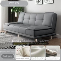 Sofá cama de cuero plegable de doble uso moderno para apartamentos pequeños Alquiler simple Protección contra arañazos de gato integrada para la vida