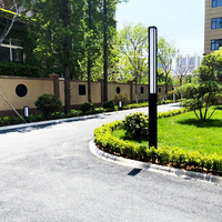 Lampu Bollard LED 10W Warm White Surface Mounted AC 100-260V IP65 untuk Taman & Luar Ruangan, Sudut Sorot 360, Aluminium Tahan Air