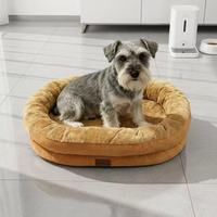 Lit pour chien et chat extra large ovale orthopédique, rembourrage en éponge, housse en velours moderne écologique, confortable et lavable