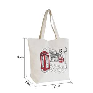 Bolso de mano de lona de algodón personalizado para mujer, bolso portátil con estampado de seda, diseño de 4 colores, moda para mujer, estilo Vintage para todas las estaciones - Product Image 4