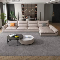 Conjunto de sofá Seccional de estilo americano moderno, estrella de madera cubierta de tela para vestíbulo de Hotel, sala de estar, apartamento, uso al aire libre