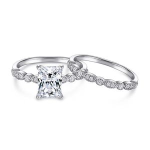 Wholesale Customized Light Luxury Rhodium Plated Waterdrop Cubic Zircon Women' s Silver Jewelry Ring - Product Image 6