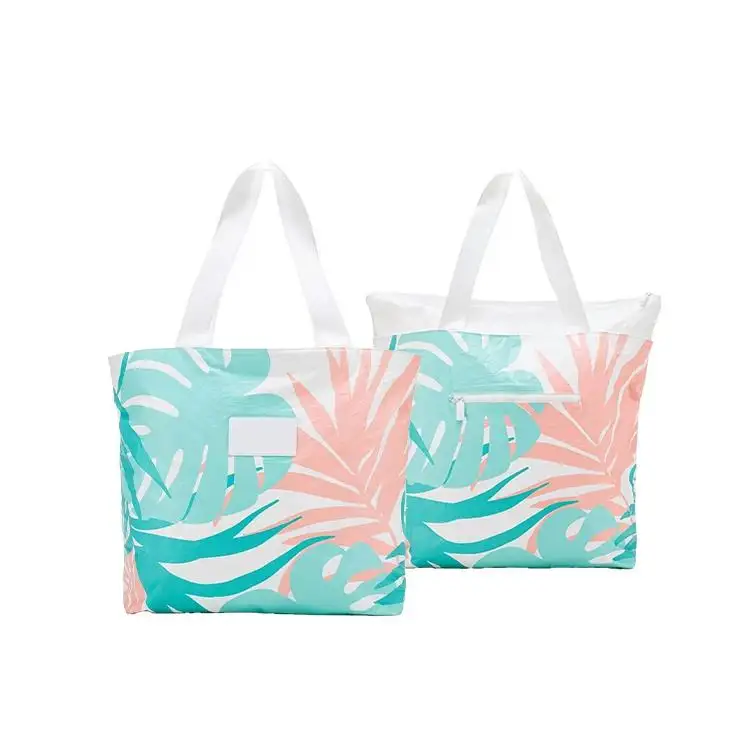 Bolso de mano de colección de papel Kraft colorido de compras para mujer reutilizable respetuoso con el medio ambiente Tyvek Aloha