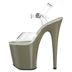 Stivali da donna con plateau in PVC trasparente, tacco 20 cm, punta aperta, cinturino alla caviglia, scarpe da sposa, <span class=keywords><strong>moda</strong></span> estiva per esterni - Product Image 3