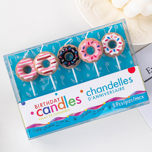 Donut Candles Birthday Party Decorations Colorful Cake Toppers Kids Party Supplies - Product Image 4