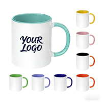Mug à café en porcelaine blanche personnalisé avec logo, 11 oz, vierge, pour sublimation, sans danger pour les aliments, compatible lave-vaisselle et micro-ondes, cadeau d'entreprise