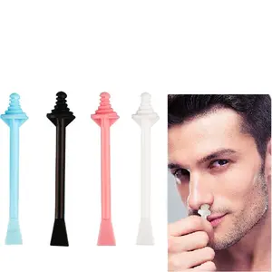 Disposable Plastic Nose Hair Stick 2 In 1 White/Black Nose Wax Hair Removal Sticks Applicator Cleaning Plastic Sticks For Men