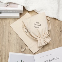 Sac à poussière en toile de coton blanc avec logo personnalisé mini sac à cordon en mousseline petit cadeau pochette à bijoux