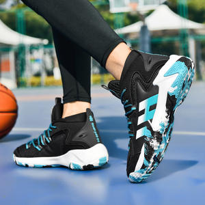 Chaussures de basket-ball montantes pour hommes, grande taille, été, confortables, respirantes, lacets, chaussures de sport décontractées, chaussures de marche avec doublure en mesh - Product Image 1