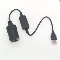 Adaptateur USB de voiture 5V vers 12V pour prise allume-cigare femelle, alimentation mobile pour banque d'alimentation, connexion DVR Modèle 5505