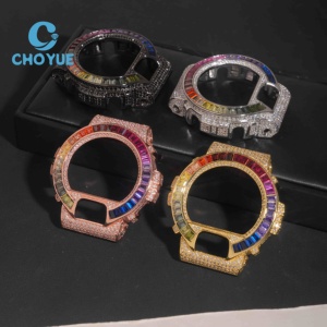 Custom Made New Design Color Rose Gold 925 Silver DW6900 Copper Zircon <b>Watch</b> Bezel - Product Image 2