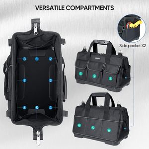 กระเป๋าใส่เครื่องมือช่างไฟฟ้าแบบเปิดด้านบน 21 ช่อง รุ่น Heavy-Duty ตัวอย่างฟรี - Product Image 4