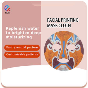 ผ้าปิดหน้าลายการ์ตูนพิมพ์ลายตัวละครงิ้วปักกิ่งแบบจีน Y154-22 ทำจากใยพืช - Product Image 3