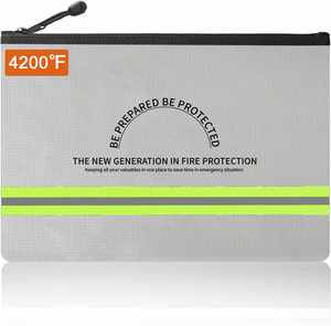 CUSTOM Waterproof Fireproof Organizer Zipper Closure Security Storage <b>Bag</b> for Cash Passport Files Management Filing Products - Product Image 4