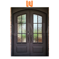 Porte d'entrée en fer forgé moderne de luxe, robuste, sécurisée, finie, pour villas de luxe, porte en fer forgé imperméable